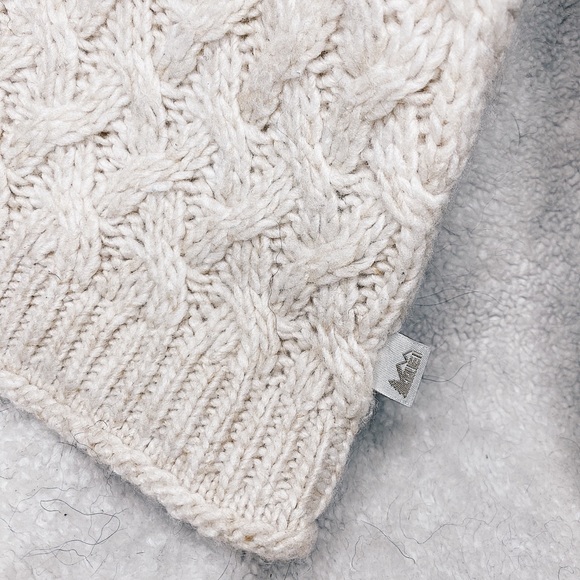 REI Cable Knit Zip Up Cream Sweater - Picture 4 of 5